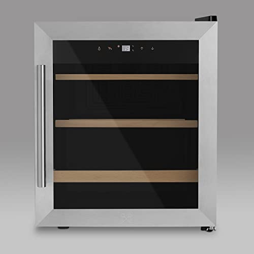 Les Petits Champs Vinoteca 15 botellas CAVC15 46L, Puerta acero inoxidable, Anti-UV, Sistema termodinámico, Regulable de 4°C a 18°C, Silenciosa, Iluminación LED, 2 estantes