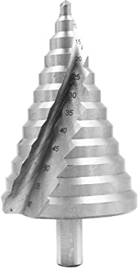ZONADAH HSS Spiralstufen-Hochgeschwindigkeitsbohrer Multi-Lochschneider 6 mm-60 mm Insgesamt 12 Stufengrößen Lochschneiden, Vergrößern, Blech, PCV, Holzbearbeitung