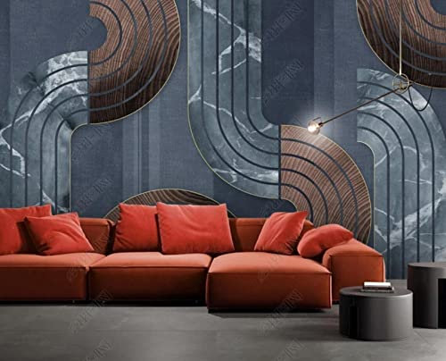 Fototapete 3D Tapete Linienmarmorierung Retro Foto Tapeten Wand Tapeten Vliestapete Modern Wandbilder Wohnzimmer