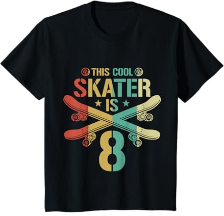 Skateboard zum 8. Geburtstag, Geschenk für Jungen, 8 Jahre alt T-Shirt