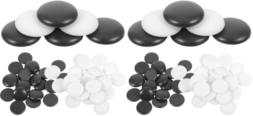 YARNOW Go Chess Pieces Set 720 Pcs Small Flat Beads for Board Games Travel Chess Accessories Compact Checkerboard Playing Pieces for Family Game Night