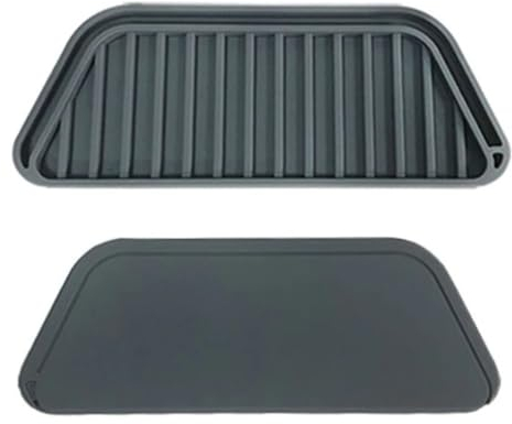 ZAAWUUT Refrigerator Drip Catcher Tray, Fridge Water Dispenser Drip Tray Prevents Water Spots and Spills, Mini Non-slip Silicone Dispenser Drip Collector (Gray, Trapezoid)
