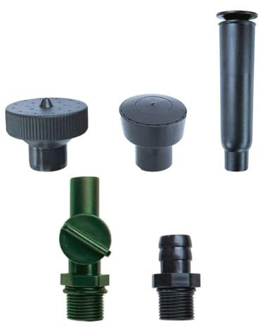 Blagdon 1017763 Fountain Accessory Kit, Fits Minipond 700, 900 & 1600 Models, Inpond 5-in-1 2000 Model, Includes 3 Fountain Heads, Connector and Flow Control Valve, Black/green