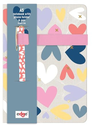 A5 Notebook & Pen Set Grey Hardcover X My Heart Notepad Journal Notes Study Work Notes