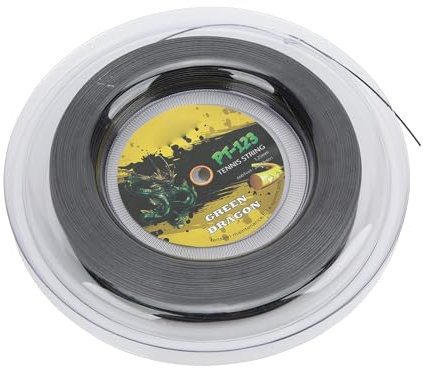 Tennissaite, 1,25 Mm Drahtdurchmesser, 200 M, Doppelt Geripptes Design, Polyester-Tennisschlägersaite für Amateur- und Tägliches Training (Black)
