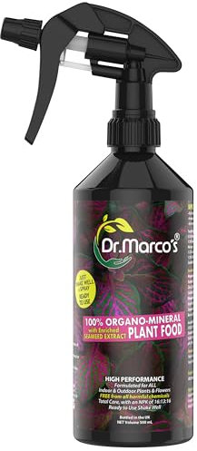Dr. Marco’s™ Plant Spray 500ml | 100% Organo-Mineral Indoor & Outdoor Seaweed Enriched Liquid Spray | Ready to Use, Premium Natural Plant Food & Fertiliser Formula for Healthy Long-Lasting Growth