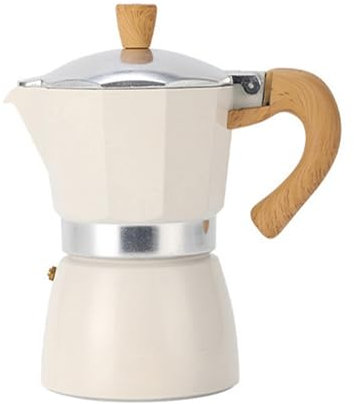 Stove Coffee Machine,Induction Moka Pot,Moka Pot Stovetop Espresso Maker Manual Cuban Coffee Percolator Machine Italian Espresso Coffee Maker(White)