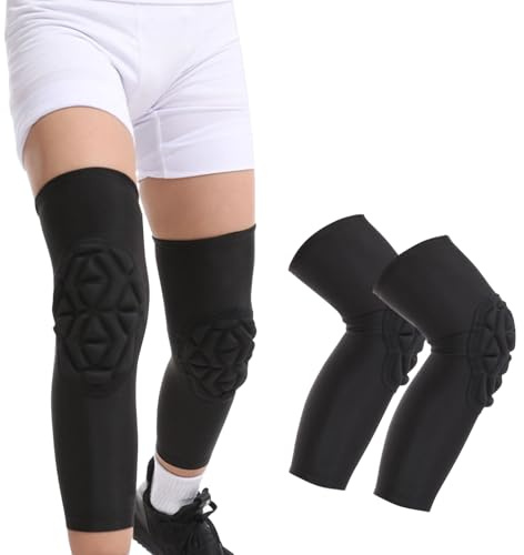 Hotfiary 1 Pair Youth Kids Knee Pad Compression Sleeves for 3-12 Years, Elastic Knee Brace for Basketball Football Volleyball Cycling, Breathable Protective Sport Leg Sleeves for MTB Goalkeeper