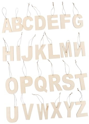 DIYEAH Unlackierte Holz-alphabet-buchstaben 26 En-alphabet R-alphabet-ornamente Hängebuchstaben Dekoration Für Zuhause