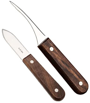 PHENOFICE 2stücke Meeresfrüchteöffner Austernöffner Garnelenschnürer Muschelöffner Meeresfrüchteschneider Holz Werkzeug Für Schalentiere Öffnen