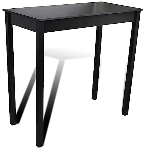Xichuzi Bartisch, Stehtisch, Hoher Tisch, Bar Table, Thekentisch, Bar Tisch, Bistrotisch, Küchentisch, MDF Schwarz 115×55×107 cm