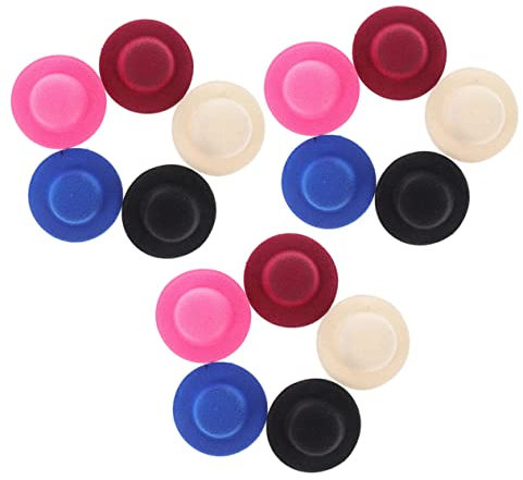 VICASKY 15pcs Mini Doll Hats Doll Accessories Mixed Colors DIY Craft Decorations Handmade Ornamentation