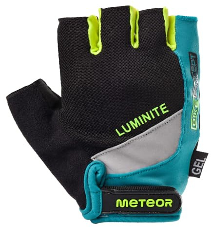 meteor radhandschuhe MTB Handschuhe Herren Gel GX31 Green Mountainbike fahrradhandschuhe - Radsporthandschuhe Damen - Downhill Wandern Fahrrad Handschuhe Kinder | Radhandschuhe kurz für MTB, Rennrad, E-Bike - Handschuhe atmungsaktiv im Sommer, reflektierend, 7 Größen XXS-XXL