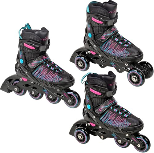 RAVEN 3in1 Inline Skates Triskates Rollschuhe Inliner für Kinder Erwachsene Mädchen Damen verstellbar