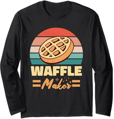 Retro Waffles Waffle Maker Theme - Funny Breakfast Cakes Long Sleeve T-Shirt