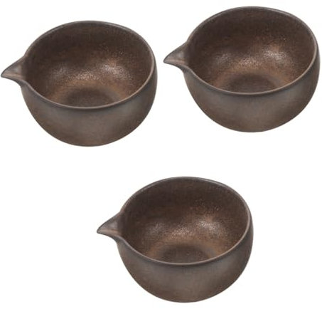 PRETYZOOM 3 Piezas Cuenco De Cerámica Para Matcha Tazas De Té Taza Infusora De Té Bol Verter Tazas De Café Menta Decorado Taza De Te Bochas Tetera Antigua Tetera Cocina Cerámica Black