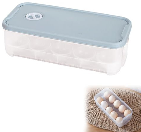 Hueveras para Frigorífico con Escala de Tiempo Organizador Huevos Nevera Envase para Huevos Porta Huevos Dispensador De Huevos Soporte para Huevos Caja De Almacenamiento De Huevos 10 Huevos