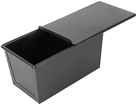Gatuida Molde Para Pan y Tostadas Antideslizante Con Tapa Negra, Capacidad 250 G, Revestimiento Antiadherente, Para Hornear Casa, Utensilio De Cocina Práctico