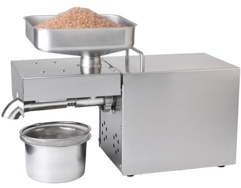 Macchina elettrica per espulsione dell'olio da 1500 W, pressa automatica per olio, macchina per l'estrazione dell'olio caldo/freddo, pressa in acciaio inossidabile 304, per semi di lino, arachidi