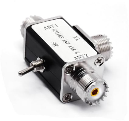 2-Wege-CB/HAM-Antennen-Koaxialschalter, 100 W, 1-30 MHz, optionaler SO239/BNC-Anschluss für CB HF VHF UHF Radio (SO239)