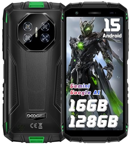 DOOGEE Fire 3 Pro Smartphone Incassable Android 15, 16GO+128GO/2TO Téléphone Portable Incassable, 8350mAh, Écran 5.5, 16MP+8MP Telephone de Chantier, Dual SIM 4G/NFC/IP68/OTG/FACE ID/GPS/Widevine L1