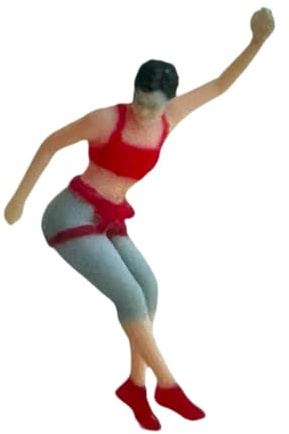 Hellery Miniaturfigur Menschen Figur Modellfigur Kletterfigur Szenenfigur Maßstab 1 87 Aus Robustem Harz für Modelleisenbahn Anlagen Und Sandtisch Szenerie Ba, Rot