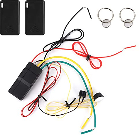 UPALDHOU Système D'alarme Anti-détournement D'antidémarrage de Moteur 2,4 GHz Coupure de Circuit Intelligente Universelle pour les Véhicules DC12V, Restauration des Paramètres D'usine, pour les