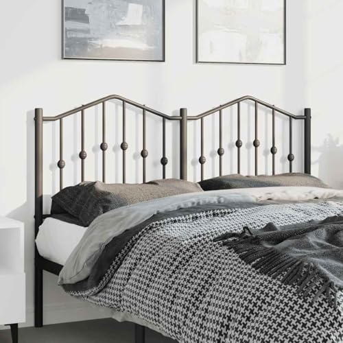 SKTQYQO Testiera in Metallo Nero 135 cm per Letto, Testiera Classica Design Elegante in Acciaio Verniciato a Polvere con Gambe Robuste e Stabili, Ottimo Supporto Schiena, Facile