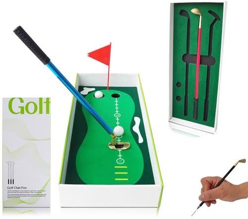 Palaufr Golfschläger Kugelschreiber Set, Originelles Schreibtischzubehör, Golfschläger Stift Set Schreibtischspiele Für Erwachsene, Für Erwachsene, Golfer, Sportfans Für Büro, Zuhause