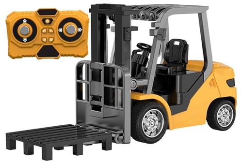 Carrello Elevatore RC – Giocattolo Interattivo Con Telecomando | Veicolo Da Costruzione RC | Giocattolo Per Gru Di Sollevamento Per Carrello Elevatore Telecomandato Per Bambini Piccoli Ragazzi Ragazze