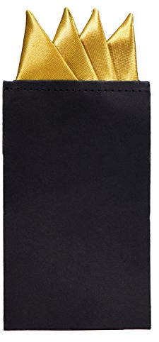 DonDon Herren Einstecktuch vorgefaltet für den perfekten Sitz - Gold