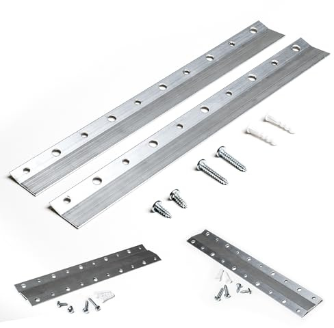 Französische Klammeraufhänger, strapazierfähig, 25,4 cm, 2 Stück, für Bilder, Spiegel, Whiteboards, Paletten oder Paneele, Wandhalterung, Z-Stangen-Aufhänger unterstützt 22,7 kg, Silber