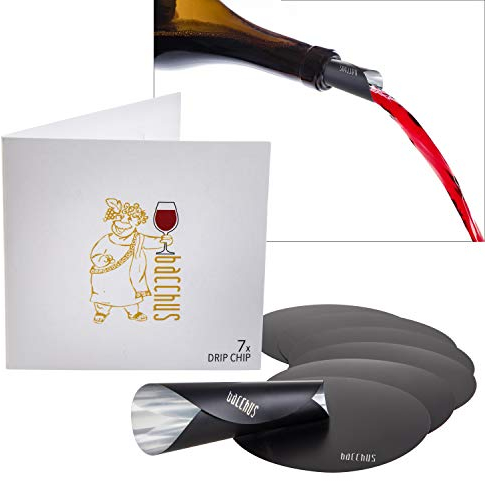 Bacchus® Drip Chip [7 pezzi] beccuccio per vino - tappo e accessori sommelier - beccuccio antigoccia per bottiglie di vino