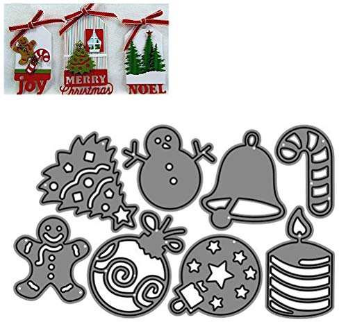 Mgsiko Stanzmaschine, Stanzschablone, Weihnachten Stanzen Set mit Weihnachtsbaum, Glocken, Kekse, Schneemann, Prägeschablonen Für Scrapbooking, DIY Album, Papier, Karten, Dekoration