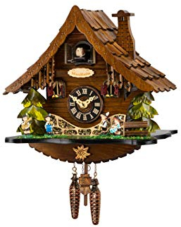 Engstler Orologio a cucù al quarzo Casa tipo Foresta Nera