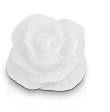 CERERIA PARMA Kleine rosa Kerze dekorative weiße Wachskerze Ø11 H7 cm