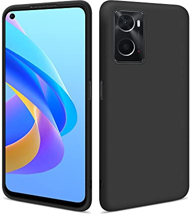 HSP Hülle für Oppo A76 / A96, Silikon Handyhülle, Dünn Case, Slim, Schwarz | Kameraschutz, matt, passgenaue Aussparungen, erhöhte Ränder, Handy Schutzhülle, Silikonhülle, Phone Cover, Silicone
