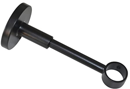 GARDINIA Support avec Plaque de Montage métallique pour Barre à Rideaux, pour 1 Tringle, Fermée, Pièces de Montage incluses, Série Chicago, Ø 20 mm, métal, Noir Mat