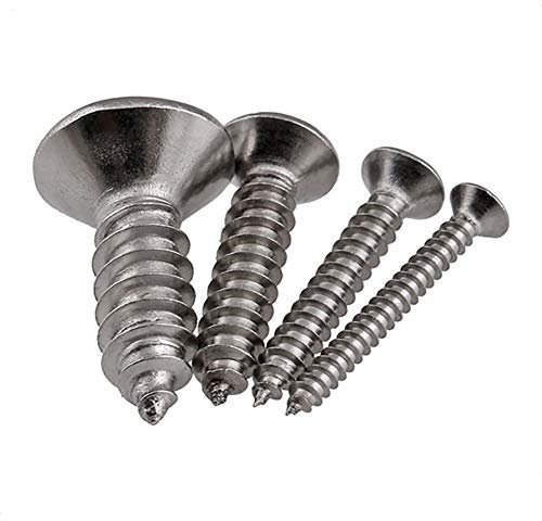 M1.2 M1.4 50PCS 304 Edelstahlschrauben 3-10mm Kreuzschlitzflachkopf Senkkopf selbstschneidend Holzschrauben YIJIAN (Farbe : 4mm (50pcs a Lot), Größe : M1.2)