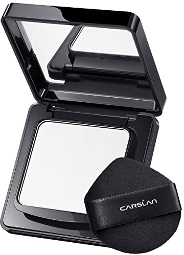 CARSLAN Waterproof Face Pressed Powder Compact, 24H Longlasting Oil Control Pressed Setting Powder Talc-Free Makeup, Shine Free, Poreless, Smooth, 01 Translucent for dry&com skin (0.28Oz)