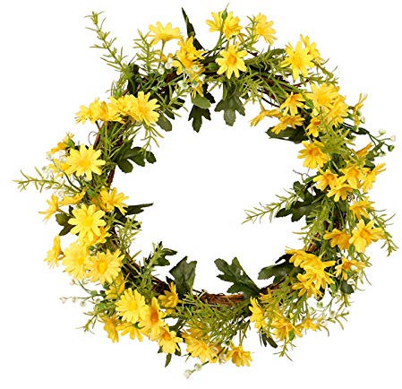 Duiaynke Ghirlanda di margherite artificiali per porta d'ingresso, regalo di San Valentino, album fai da te, decorazione per la casa e per matrimoni