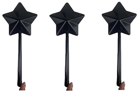SHEYLE Magical Salt & Pepper Shakers，Star Wand Salt Spreader Star Pepper Seasoning Magic Wand, Perfect for Home Kitchen Restaurant. (Black,3pcs)