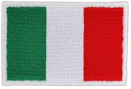 Italien Flagge klein Aufnäher zum aufbügeln oder aufnähen Bügelbild Aufbügler für Kleidung gestickter Bügelflicken Applikation Patch Größe 4,6 x 3,0 cm