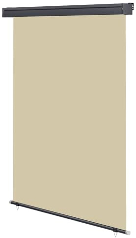 Mucola Senkrechtmarkise Vertikalmarkise für Balkon 140x140 cm Beige | Sonnenschutz und Windschutz, ausziehbar, schnelltrocknend und reißfest, windbeständig, Höhe und Neigungswinkel einstellbar