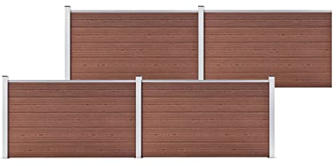 ZEYUAN Gartenzaun WPC 699x106 cm Braun, Teichzaun, Zaunelemente, Steckzaun, Garden Fence, Zaun Deko Garten, Border & Fence, Dcorative Fences