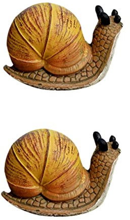 Happyyami 2St Schneckenschmuck Schneckenskulptur aus Kunstharz Miniatur-Schneckenfigur Harzschnecke Dekoration Niedliche Schneckenornamente Spielzeug Wohnkultur Harz Schnecke