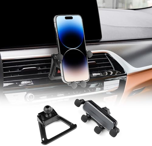FDAIUN Support de téléphone portable de voiture pour BMW Série 5 6 GT G30 G32 2018-2023 Support de téléphone portable rotatif à 360° pour smartphone de 4,7 à 7