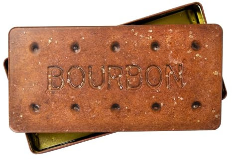 The Silver Crane co. Giant Bourbon Biscuits Tin - Fancy Christmas Snack Tin - Storage for Cookies, Novelty Christmas Storage Tins for Sweet Treats, Festive Design - Gifts for Biscuit & Cookie Lovers