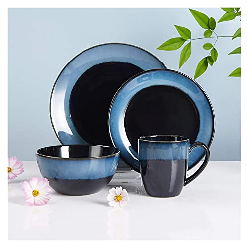 Ensembles de vaisselle en porcelaine Ensembles d'assiettes et de bols Vaisselle en céramique antique à l'ancienne Ensemble de plats de bénédiction Table Bol commercial en quatre pièces Vaisselle en po