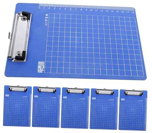 Tofficu 6pièces Clipboard Plastique Transparent Avec Échelle Planchette à Pince Pour Écriture Et Bureau Aléatoires
